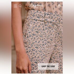 Sezane gustavo trousers blue flower NWT